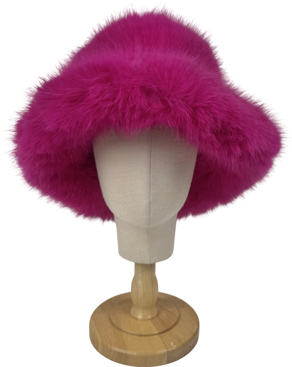 Pink Faux Fur Bucket Hat