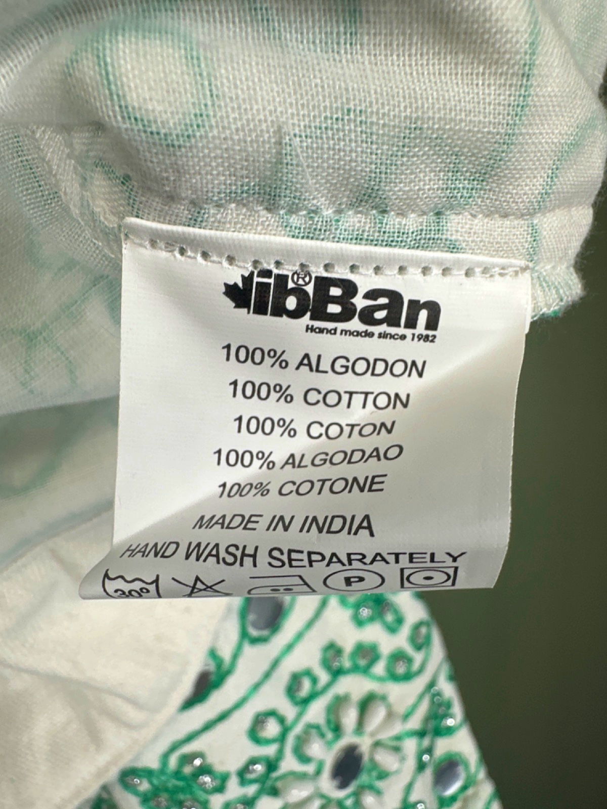 ibBan White Green Embroidered Jacket UK M/L