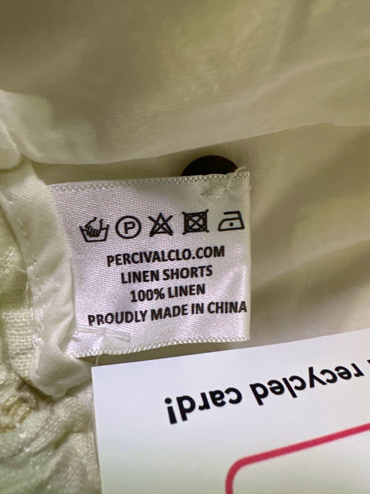 Percival Off-White Embroidered Linen Shorts UK 30