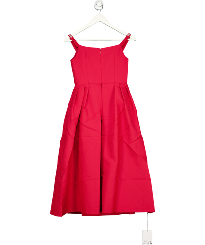 Self-Portrait Bow-embellished Midi Dress In Red UK 6