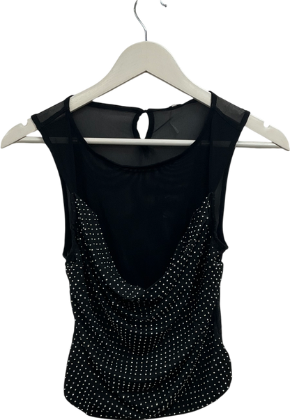 Free People Black Mirrorball Top UK S