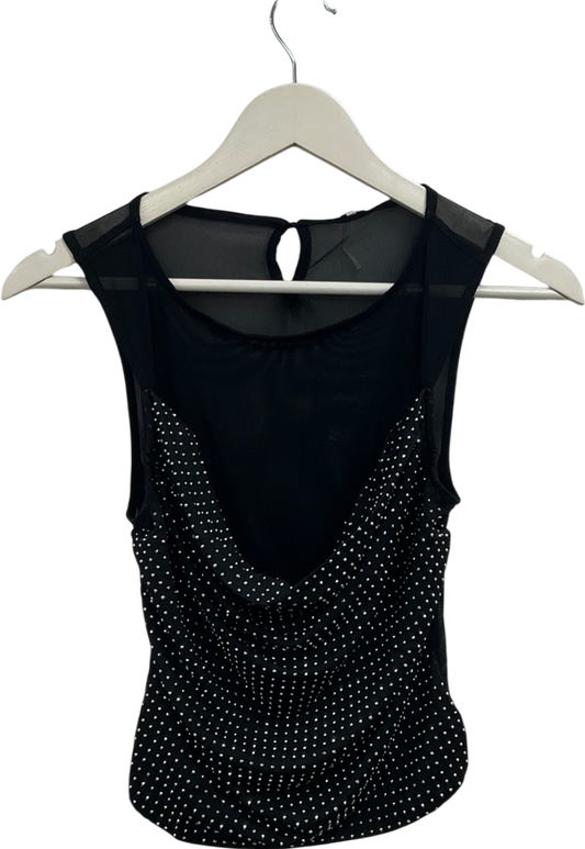 Free People Black Mirrorball Top UK S