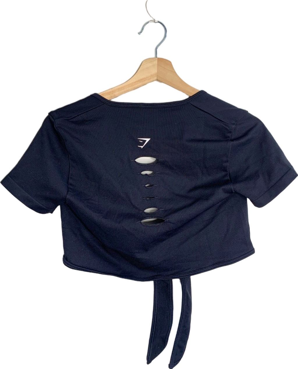 Gymshark Black Gains Seamless Fitted Crop Top S