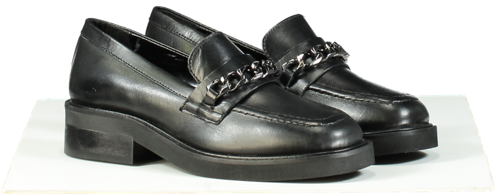 Carvela Black Lock Loafer Leather Casuals UK 3 EU 36