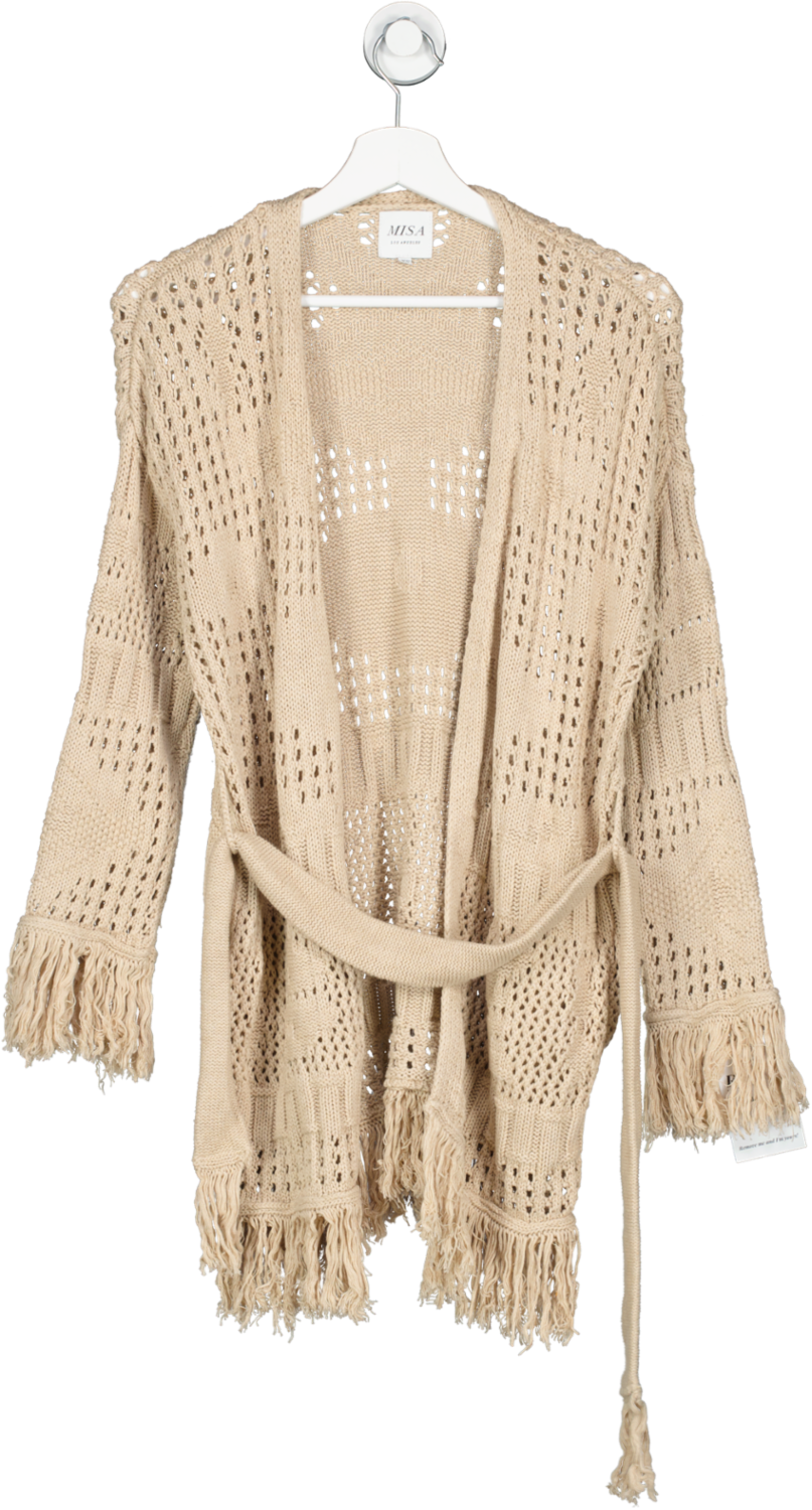 MISA Los Angeles Beige Harmony Cardigan UK XS