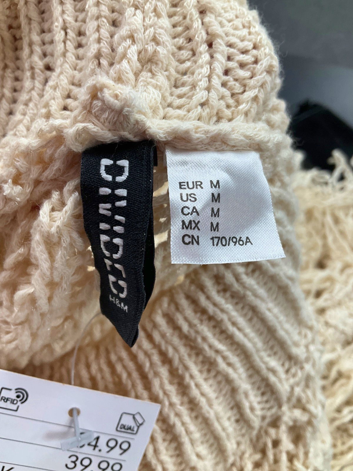 H&M Beige Knitted Fringe Dress UK M