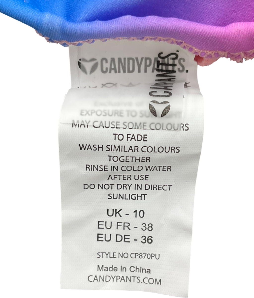 Candypants Purple Studded Ombre Bikini & Ombre Studded Tie Side Bikini Bottom UK 10