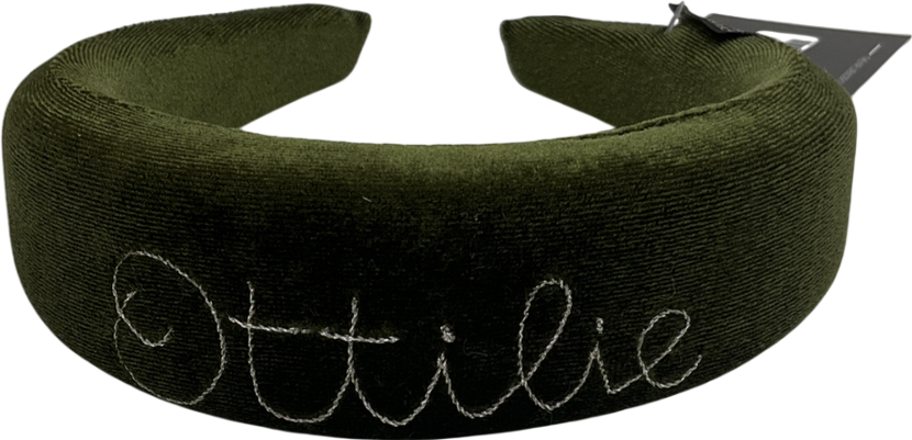 Boutique Bonita Green Ottilie Embroidered Childs Headband