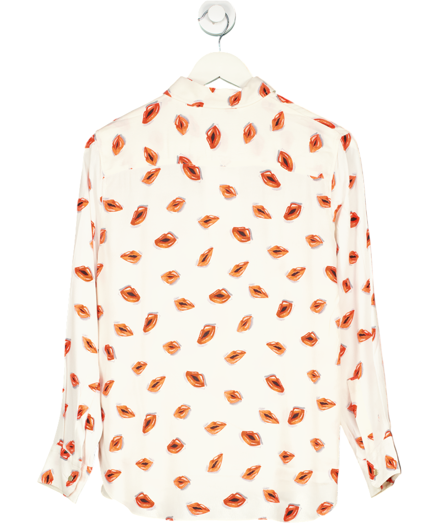 ZARA Cream Lips Print Blouse UK S