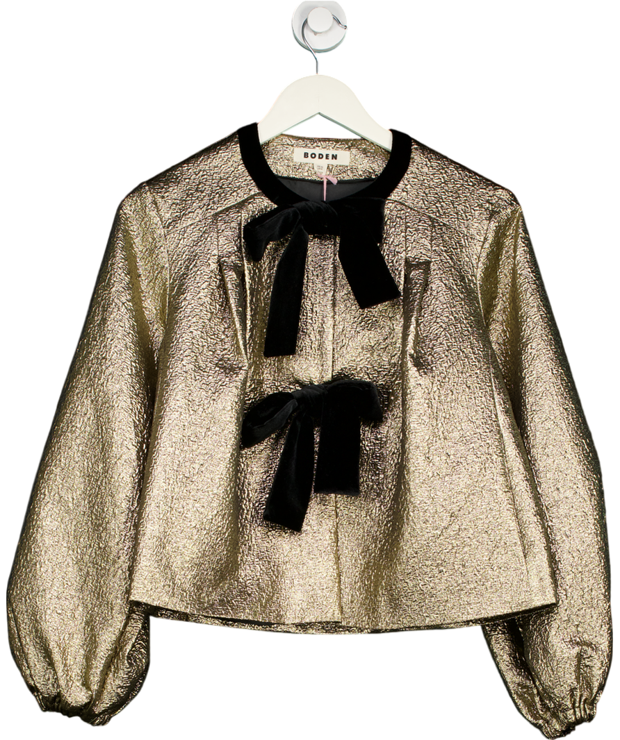 Boden Metallic Jacquard Bow Detail Jacket UK 10