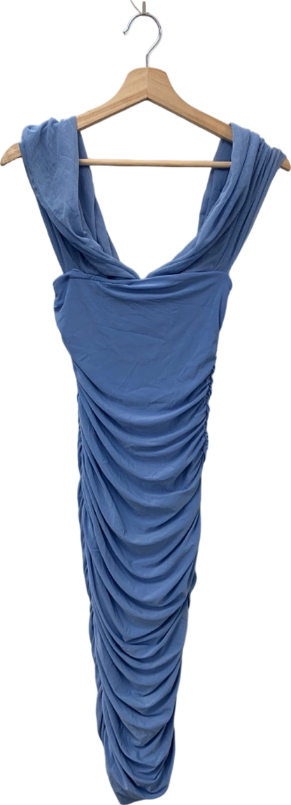 Club L Light Blue Ruched Bodycon Dress UK 8