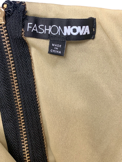 Fashion Nova Beige zip-up dress XS