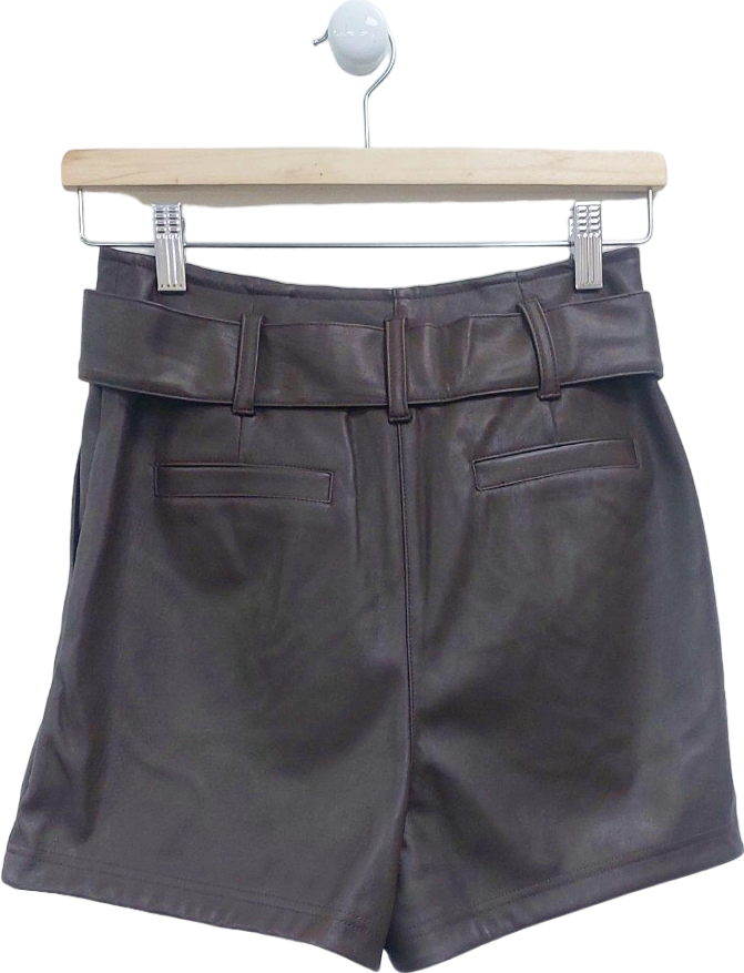 New Look Brown Tara Tie Waist Shorts UK 6