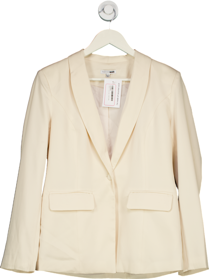 Fashion Nova Cream Blazer UK S