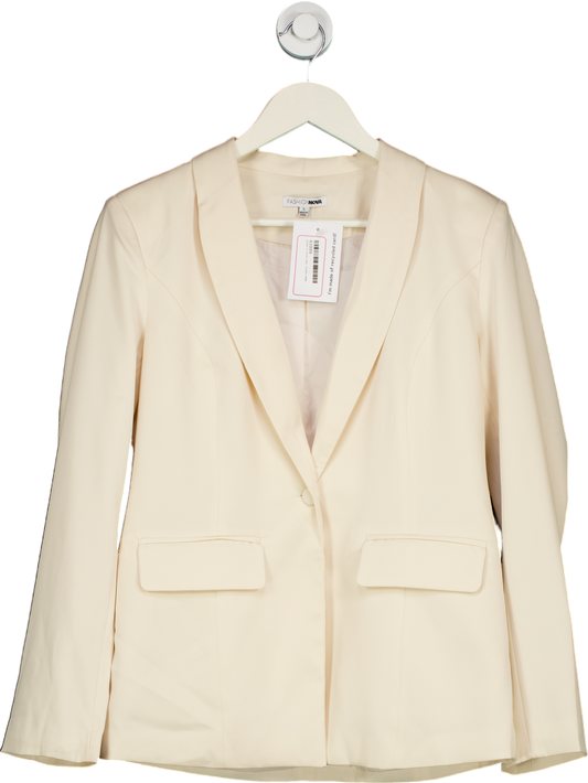 Fashion Nova Cream Blazer UK S