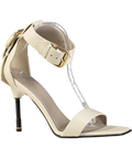 All Saints White Noir Leather High Metal Heel Sandals UK 8 EU 41 👠