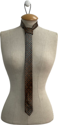 Dior Brown Slim Patterned Silk Tie One Size