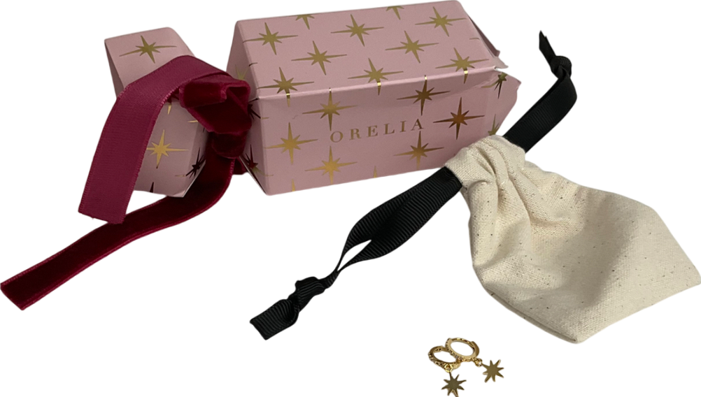 orelia Metallic Starburst Huggie Hoop Earrings One Size