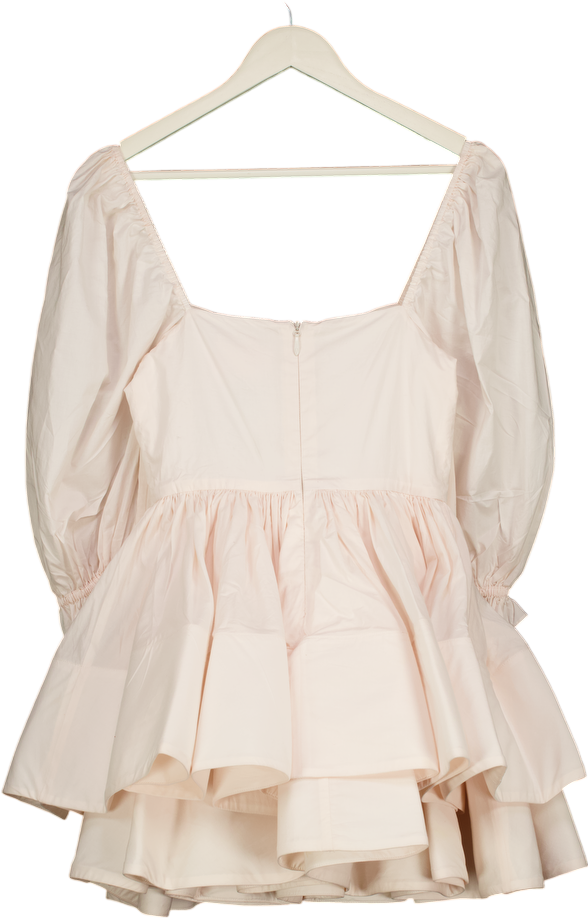 SELKIE Cream Puff Sleeve Sweetheart Neck Mini Dress UK 6