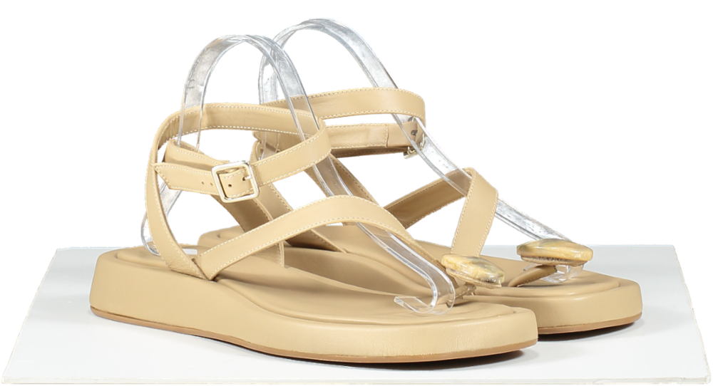 GIA BORGHINI Beige Gia Borghini X Rhw Rosie Slip On Sandals UK 6 EU 39 👠