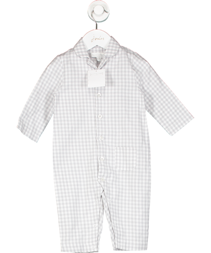The Little White Company Grey Gingham Sleepsuit 6-9 Months