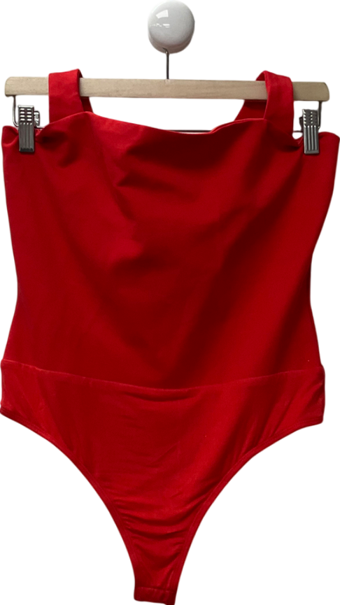 Superdown Red Reece Halter Bodysuit UK L