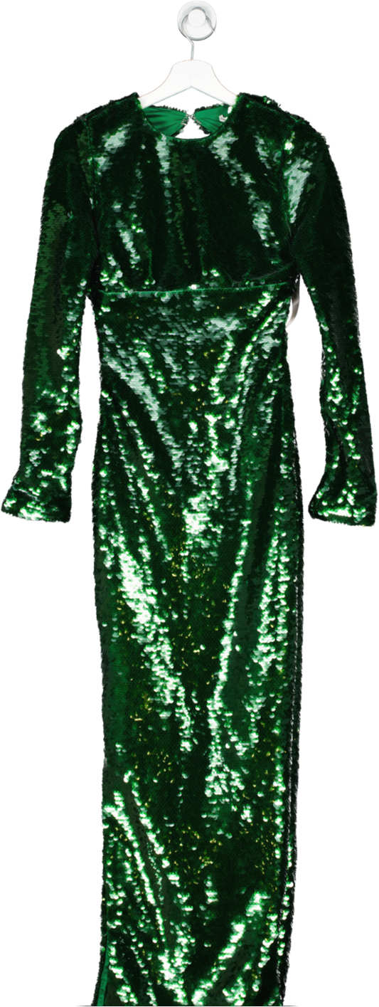 House of CB Belle Sequin Dress Pine Green UK XS