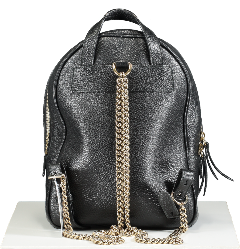 GUCCI Black Soho Chain Leather Backpack One Size