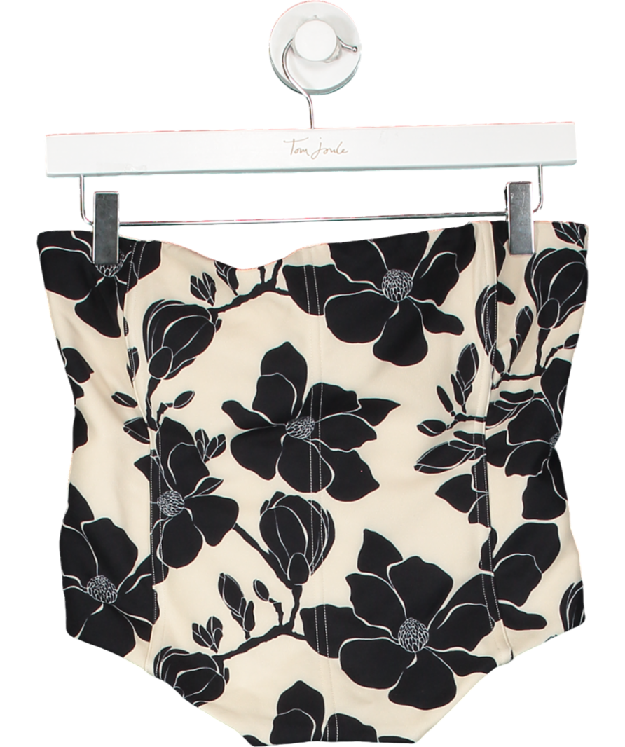White Fox Beige Floral Bustier UK XL