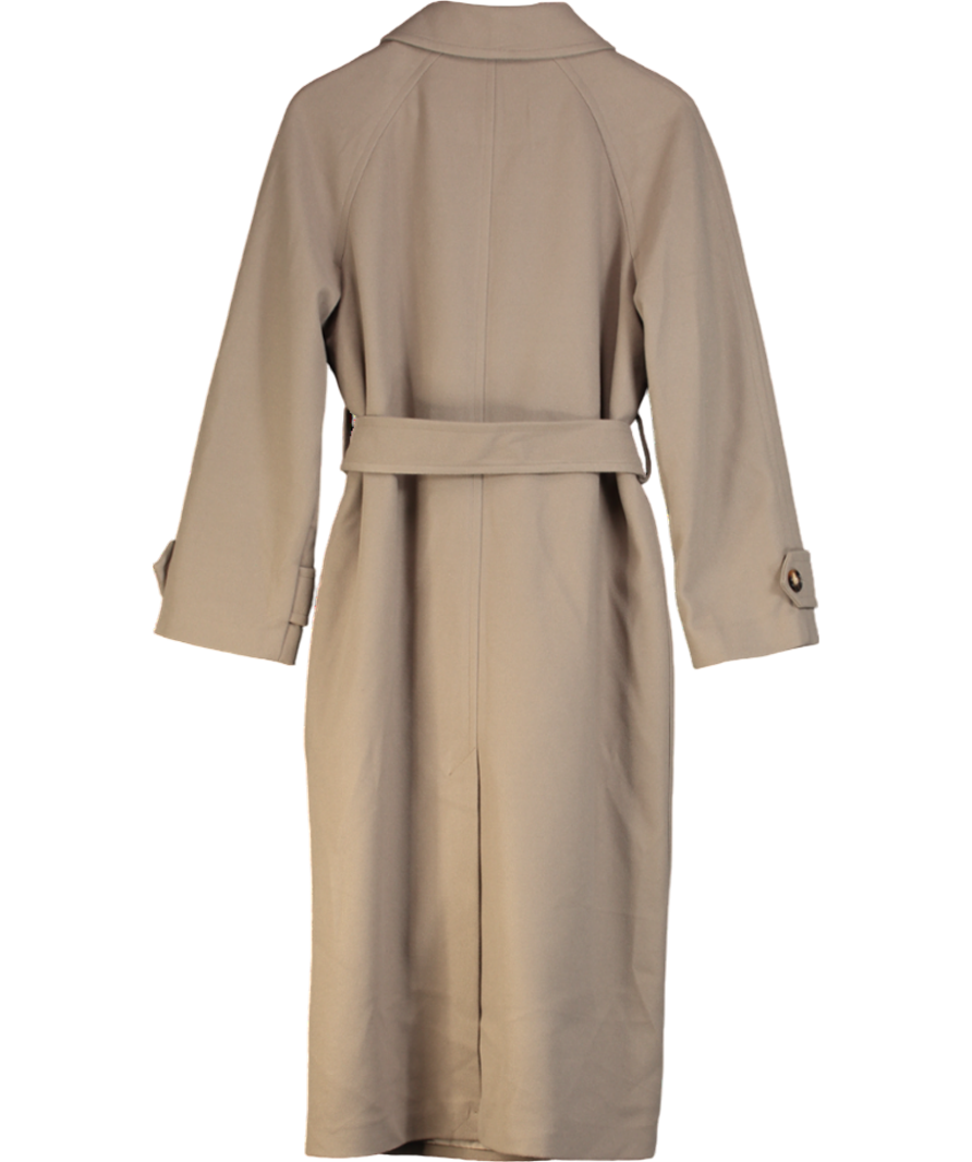 New Look Beige Single Breasted Longline Coat UK 12