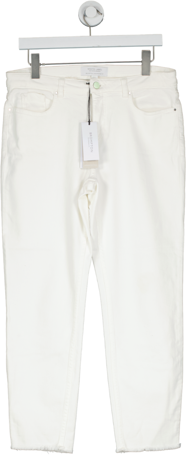 The White Company White Frayed Hem Organic Cotton Brompton Jeans UK 12