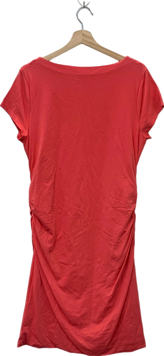 Boden Red Short Sleeve Gathered Side Dress UK 20