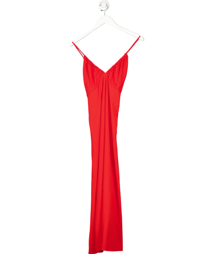 MANGO Red Ruched Midi Dress UK 10