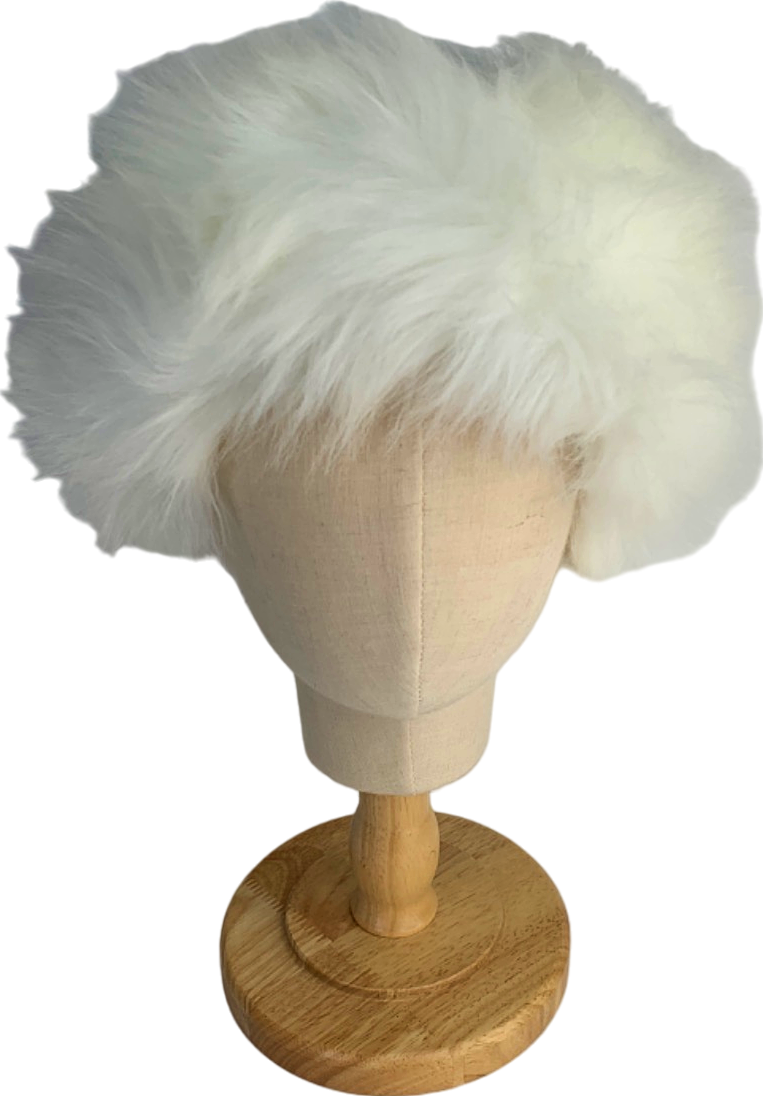Unbranded White Faux Fur Head Band One Size