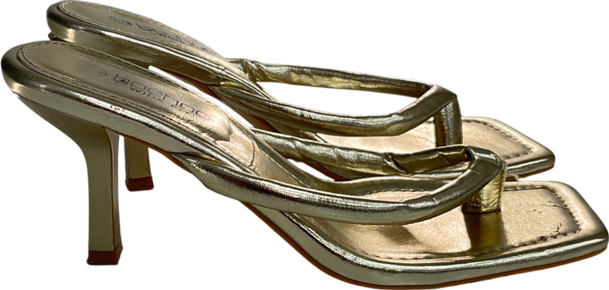 boohoo Wide Fit Metallic Padded Toe Post Mules UK 5 EU 38 👠