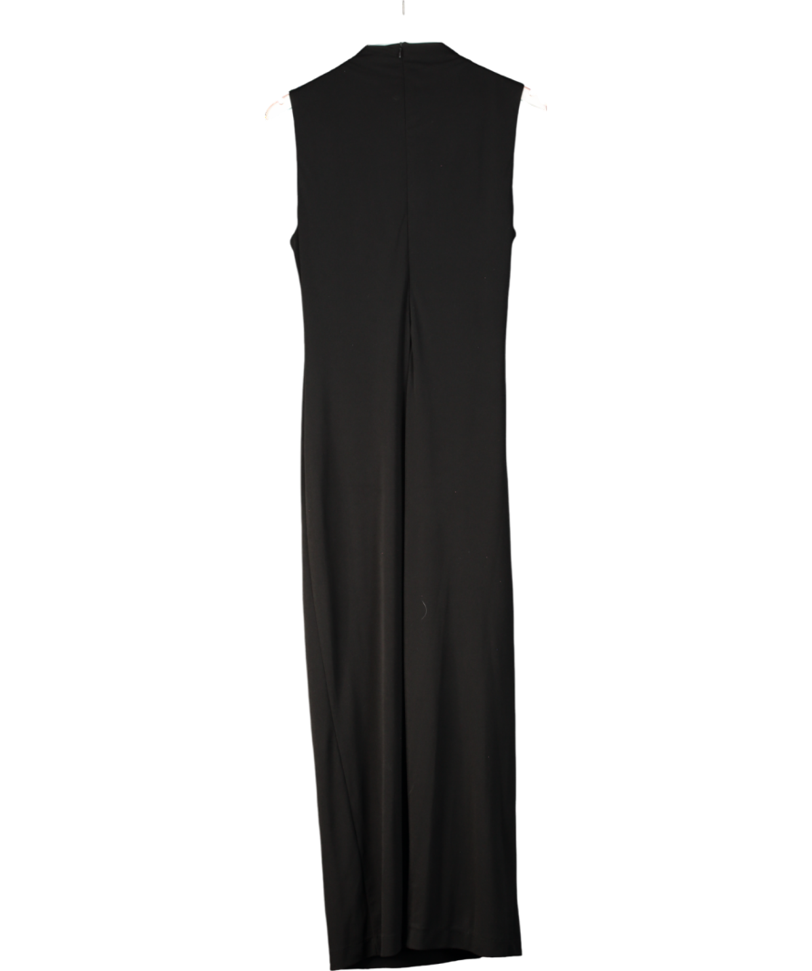 ZARA Black Ruched Midi Dress UK L