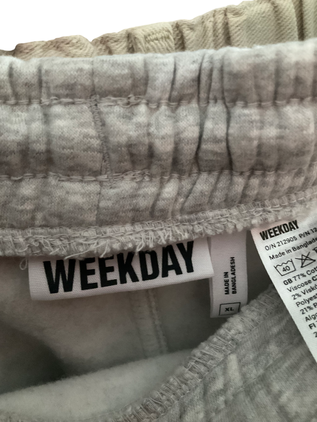Weekday Grey Classic Sweatpants UK XL