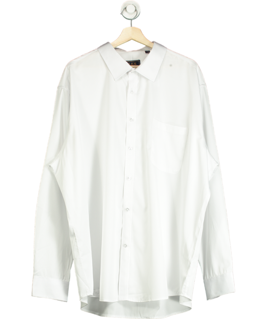 J.VER White Stretch Plain Business Casual Long Sleeve Formal Shirt UK XXXL