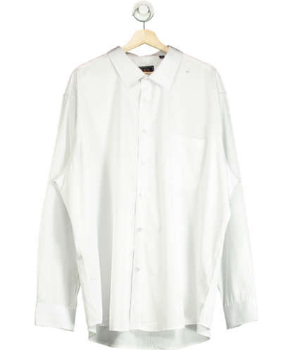 J.VER White Stretch Plain Business Casual Long Sleeve Formal Shirt UK XXXL