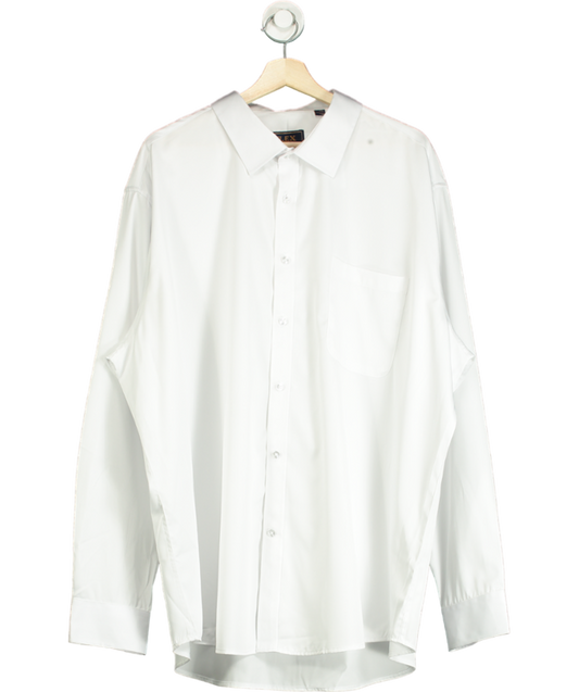 J.VER White Stretch Plain Business Casual Long Sleeve Formal Shirt UK XXXL