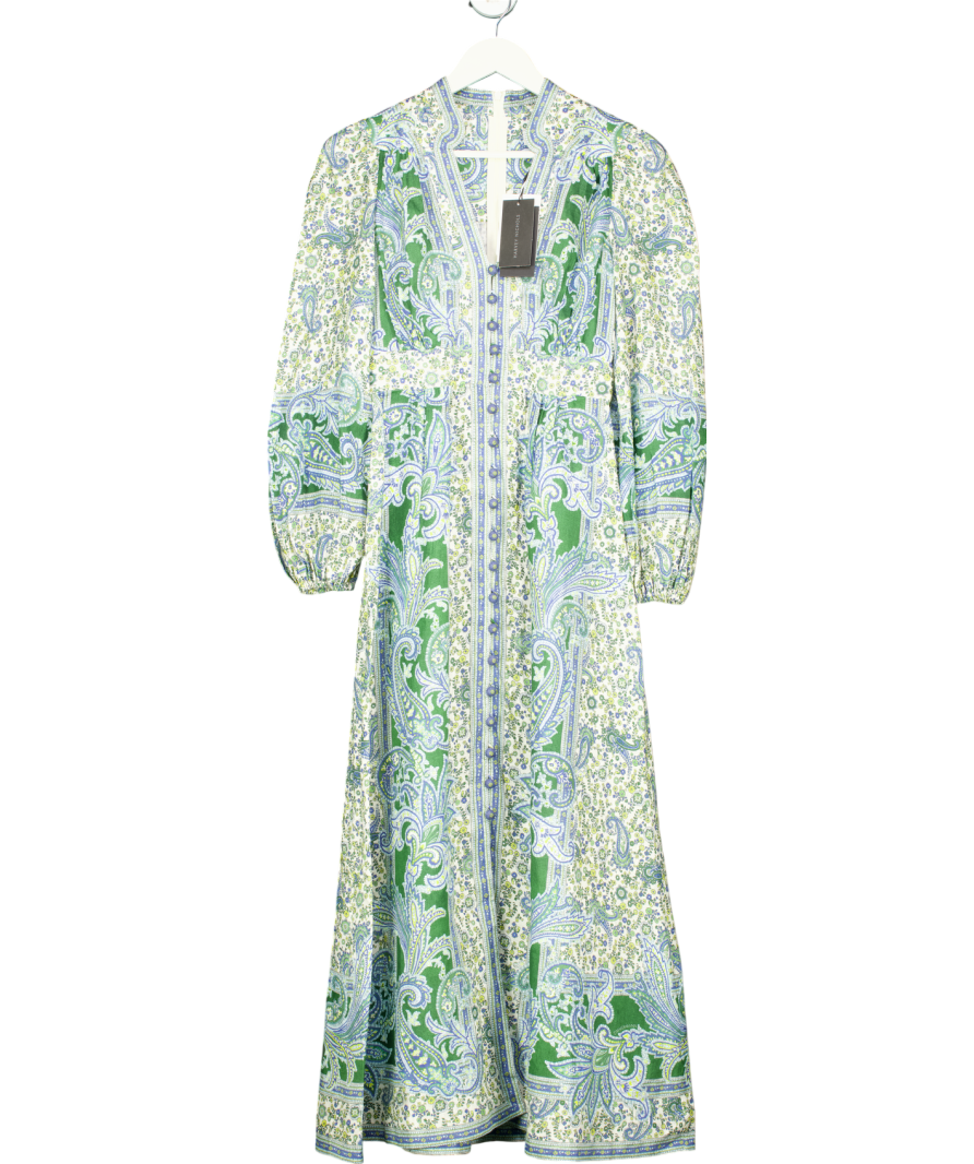 Zimmermann Ottie printed linen maxi dress SZ0P UK 6