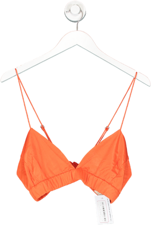 AGGI Orange Cupro And Silk Asha Satin Nasturtium Bralette Top UK M