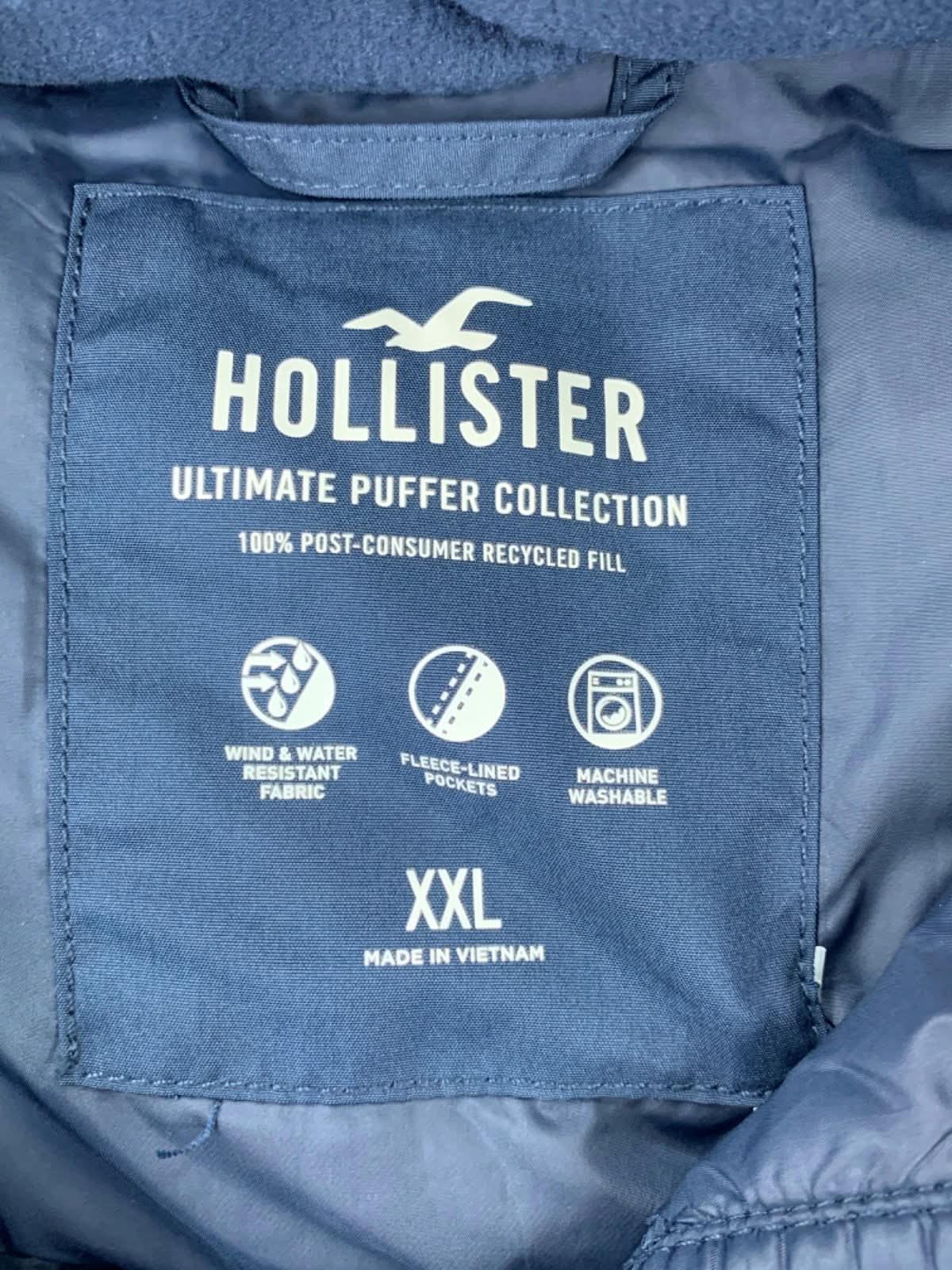 Hollister Navy Ultimate Puffer Collection Vest XXL