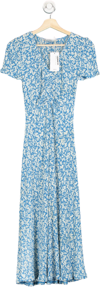 Mango Blue Floral Print Maxi Dress XS