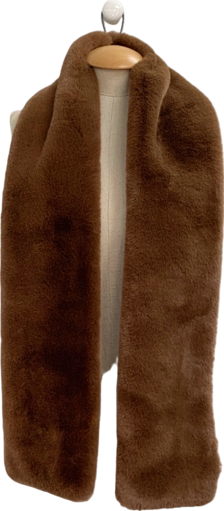 LK Bennett Brown Faux Fur Scarf One Size