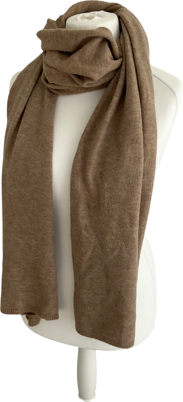 Beige Simple Block Scarf One Size