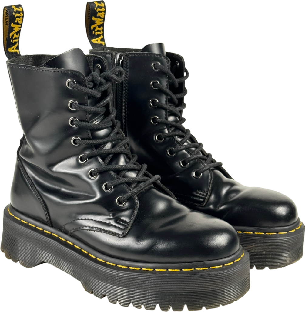 DR MARTENS Black Leather Jadon Platform Boots UK 6 EU 39 👠