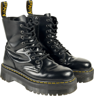 DR MARTENS Black Leather Jadon Platform Boots UK 6 EU 39