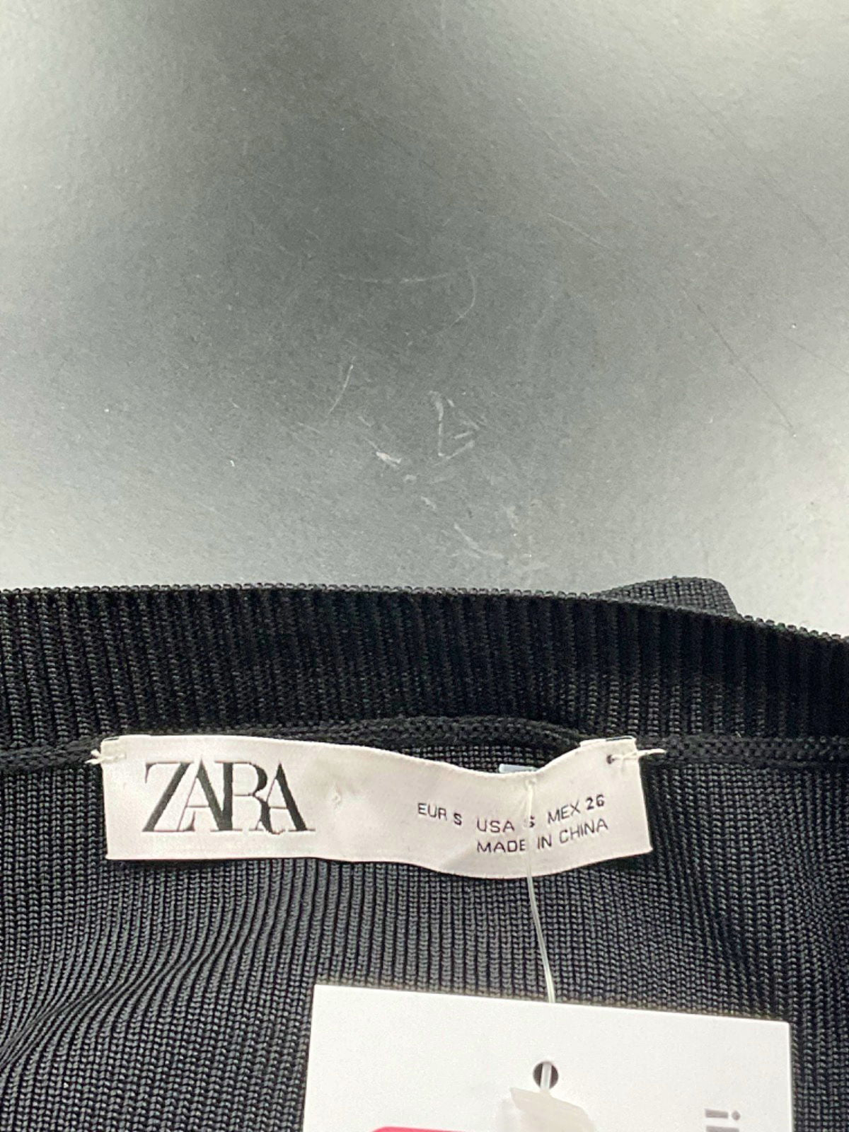 Zara Black V-Neck Long Sleeve Top UK 8