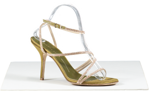 Maria Luca Green Curry Fannia Crystal Sandal UK 7 EU 40